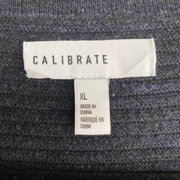 Calibrate- Men’s Navy Blue/Black Textured Pullover Sweater - Picture 3 of 7